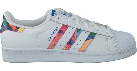 Weiße, bunte adidas Superstar 